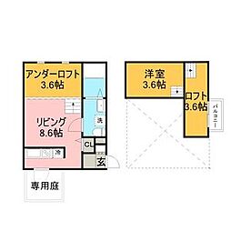 ホワイトハウス 1LDKの間取図画像