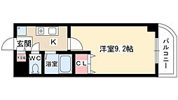 シテイライフ田代 1Kの間取図画像