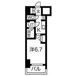 メイクス鶴舞2 1Kの間取図画像