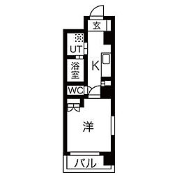 カーサトダ 1Kの間取図画像