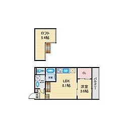 名古屋市守山区鳥神町アパート 1SLDKの間取図画像