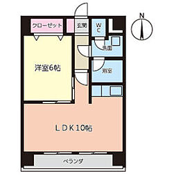新丸の内ビル 1LDKの間取図画像
