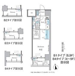 GRANDESPOIR車道 1Kの間取図画像