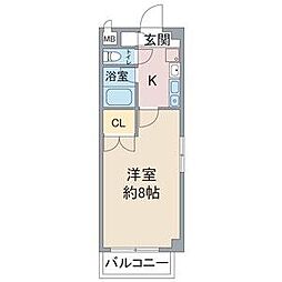 レージュ松原 1Kの間取図画像