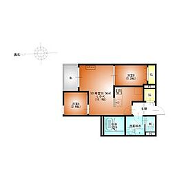 名古屋市守山区八反アパート 2LDKの間取図画像