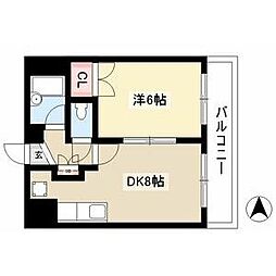 ラ・メゾン伊藤 1DKの間取図画像