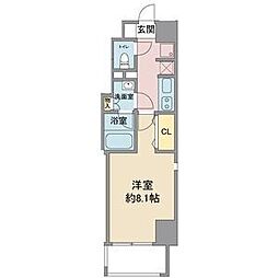 スリーアイランドタワー千種 1Kの間取図画像