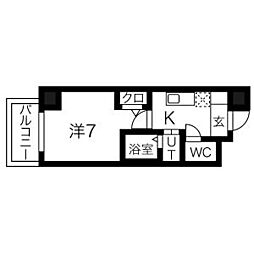 リアライズ代官町 1Kの間取図画像