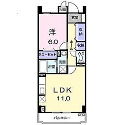 アルドールK 1LDKの間取図画像