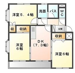 テラローザ 3DKの間取図画像