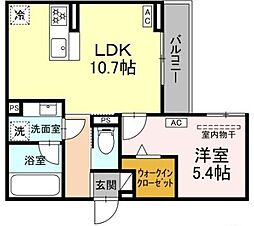 Unora 1LDKの間取図画像