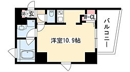アビタシオン内山 ワンルームの間取図画像