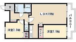 ルミナス山手 2LDKの間取図画像
