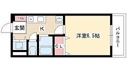 ペディメント 1DKの間取図画像