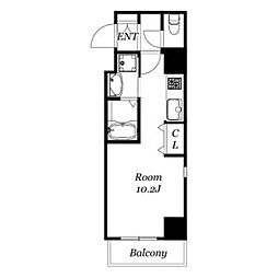 THERESIDENCEIMAIKEEAST ワンルームの間取図画像