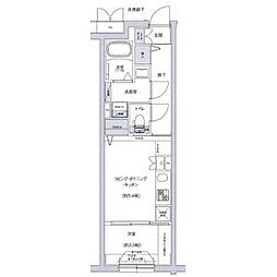 クレストタップ大曽根 1DKの間取図画像