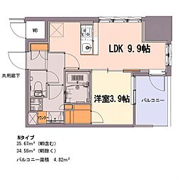 S-RESIDENCE千種belvia TOWER(べルヴィアタワー) 1LDKの間取図画像