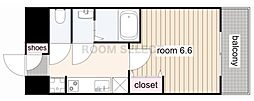 SEASONFLATSCHIKUSA 1Kの間取図画像