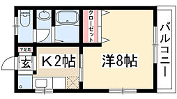 バウム 1Kの間取図画像