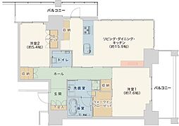 栄タワーヒルズ 2LDKの間取図画像