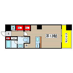 グレンパーク中島 ワンルームの間取図画像