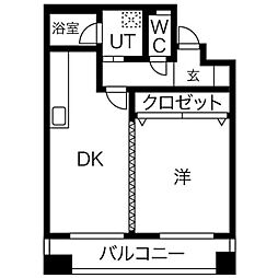 シーズンコート名駅 1LDKの間取図画像
