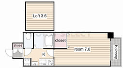 プレサンス名古屋駅前アクシス 1Kの間取図画像