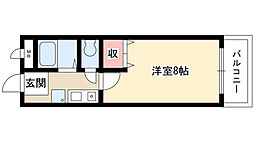 あさけハイツ 1Kの間取図画像