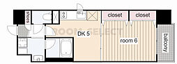 エステムコート名古屋栄プレシャス 1DKの間取図画像