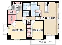 エスティメゾン白壁南 2LDKの間取図画像