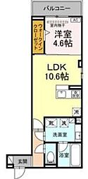 ルサンティエ本郷 1LDKの間取図画像