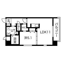 RIVO瑞穂通 1LDKの間取図画像
