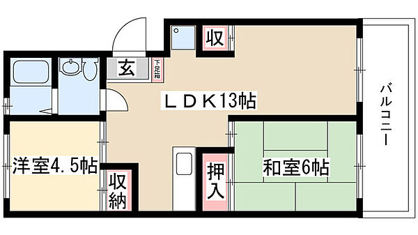 ミユキハイツ 105｜愛知県名古屋市名東区貴船１丁目(賃貸マンション2LDK・1階・49.25㎡)の写真 その2