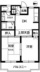 グランドステータス中村 2DKの間取図画像