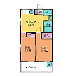 メゾン振甫 2LDKの間取図画像