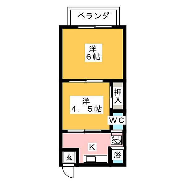 宝来苑 ｜愛知県名古屋市千種区竹越１丁目(賃貸アパート2K・2階・26.82㎡)の写真 その2