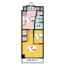 Sun Heart 池下  ｜ 愛知県名古屋市千種区池下１丁目（賃貸マンション2K・8階・33.42㎡） その2