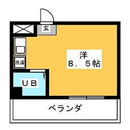 Ｋ’　Ｓ 4階ワンルームの間取り