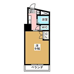 富士レイホービル第3 1Kの間取図画像