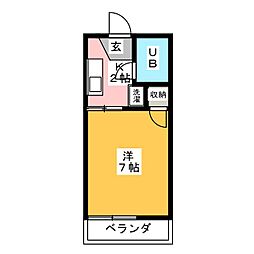 ベリーズ丸山Ａ 1階1Kの間取り