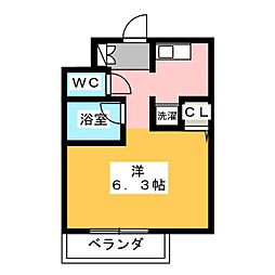 大久手ハウス 1Kの間取図画像