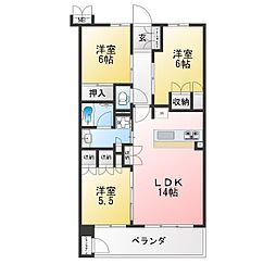 サンメゾン千種公園東 3LDKの間取図画像