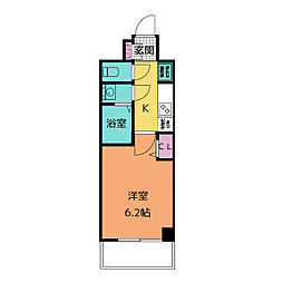 プレサンス広小路通今池 1Kの間取図画像