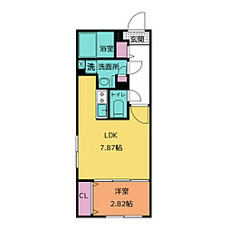 リーデンス今池 1LDKの間取図画像