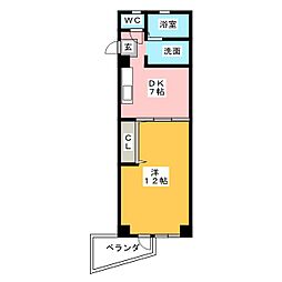 リヴェール吹上 1DKの間取図画像