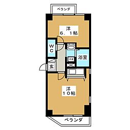 ユーハウス 1LDKの間取図画像
