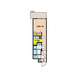 quadorIMAIKEEAST ワンルームの間取図画像
