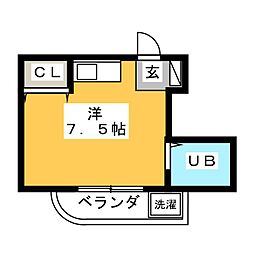 パレ丸善 ワンルームの間取図画像