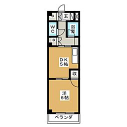 タウンM&EA棟 1DKの間取図画像