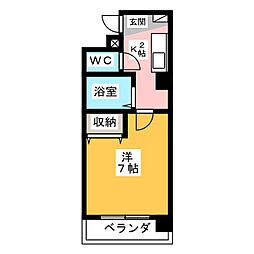 LIFE壱番館 1Kの間取図画像